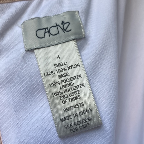 Cach’e Light pink Embroidered Sleeveless Dress A-Line Full back Zipper - Picture 10 of 10